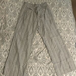 Elastic tie twill pants
